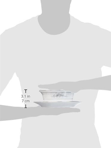 Noritake Sweet Leilani Gravy Boat with Stand White 16 oz