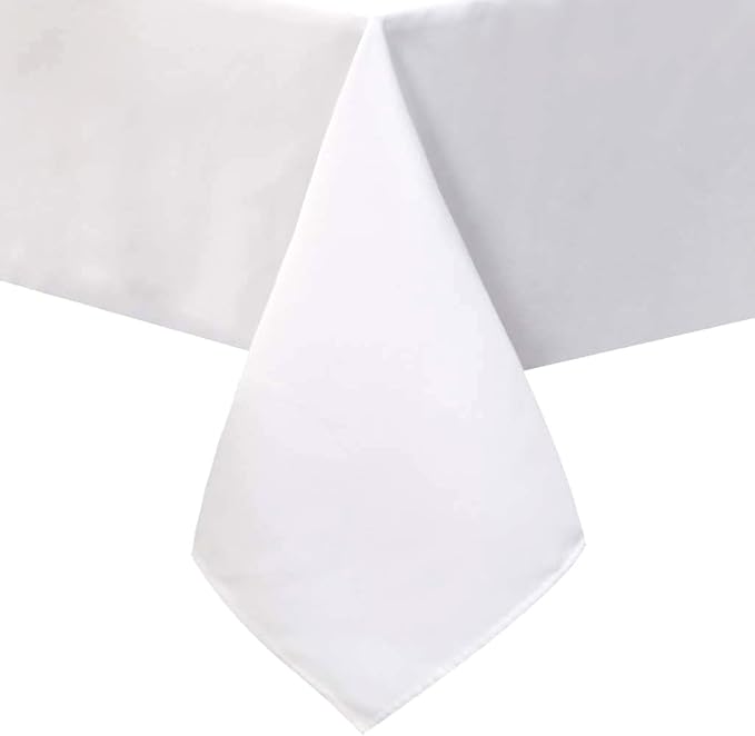 Obstal 210GSM Rectangle Table Cloth - Heavy Duty Water Proof Microfiber Tablecloth, Decorative Fabric Table Cover for Outdoor and Indoor Use (White,54 x 78 Inch)