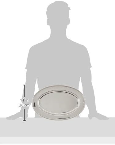 Winco OPL-16 Stainless Steel Oval Platter, 16-Inch by 10.25-Inch