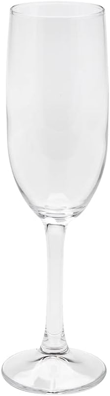 Restaurantware Cascata 6 Ounce Champagne Flutes Set Of 12 Tempered Champagne Glasses - Chip-Resistant Fine-Blown Glass Wine Flutes Dishwasher-Safe For Champagne Mimosas or Cocktails