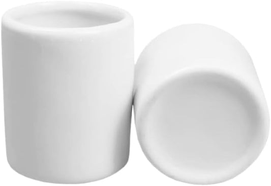 Sizikato 2pcs Simple Pure White Cylindrical Ceramic Toothpick Holder.