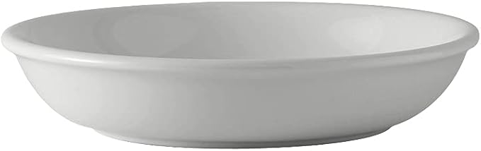 Tuxton China BWD-0842 Pasta Bowl, 24 oz., 8-1/2" Diameter x 1-3/4"H, Round, Microwave and Dishwasher Safe, Oven Proof, Fully Vitrified, Ceramic, DuraTux, White, Pack of 12
