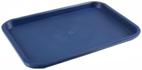 ZOENHOU 10 Pack 16 x 12 Inch Fast Food Tray, Rectangular Cafeteria Serving Trays, Plastic Trays for Food, Blue
