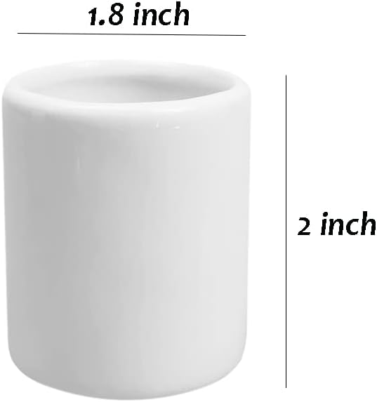 Sizikato 2pcs Simple Pure White Cylindrical Ceramic Toothpick Holder.