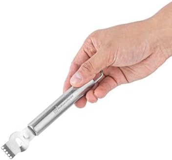 Restaurantware Met Lux Citrus Zester 1 Multi-Purpose Channel Knife - Ergonomic Grip Hanging Loop Stainless Steel Lemon Peeler Corrosion-Resistant For Kitchens And Bars