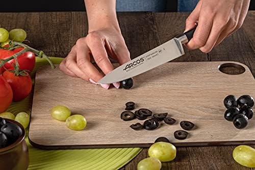 Arcos Forged Chef Knife 6 Inch Stainless Steel. Multi-use Professional Cooking Knife for Cutting Meat and Vegetables. Ergonomic Polyoxymethylene Handle and 150mm Blade. Series Riviera. Color Black