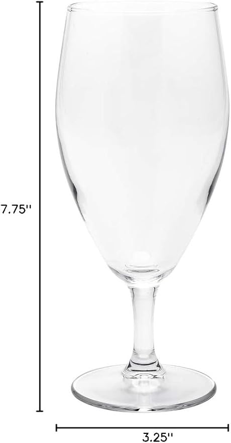 Restaurantware Cascata 16 Ounce Iced Tea Glasses Set Of 12 Tempered Clear Drinking Glasses - Chip-Resistant Fine-Blown Glass Tea Glasses Dishwasher-Safe Drinking Glasses For Water Or Iced Tea