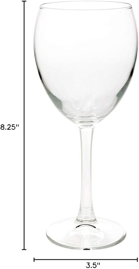 Restaurantware Cascata 14 Ounce Red Wine Glasses Set Of 12 Tempered Wine Glasses - Chip-Resistant Fine-Blown Wine Glass Set Dishwasher-Safe Stemware For Red or White Wine