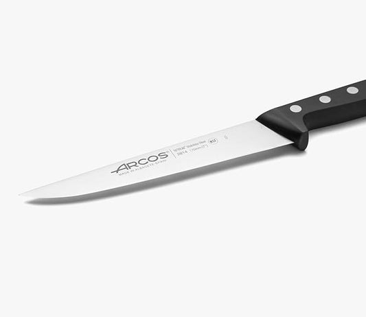 Arcos 7 Inch Kitchen Knife. Stainless Steel and Polyoxymethylene (POM) Black Handle. Series Universal