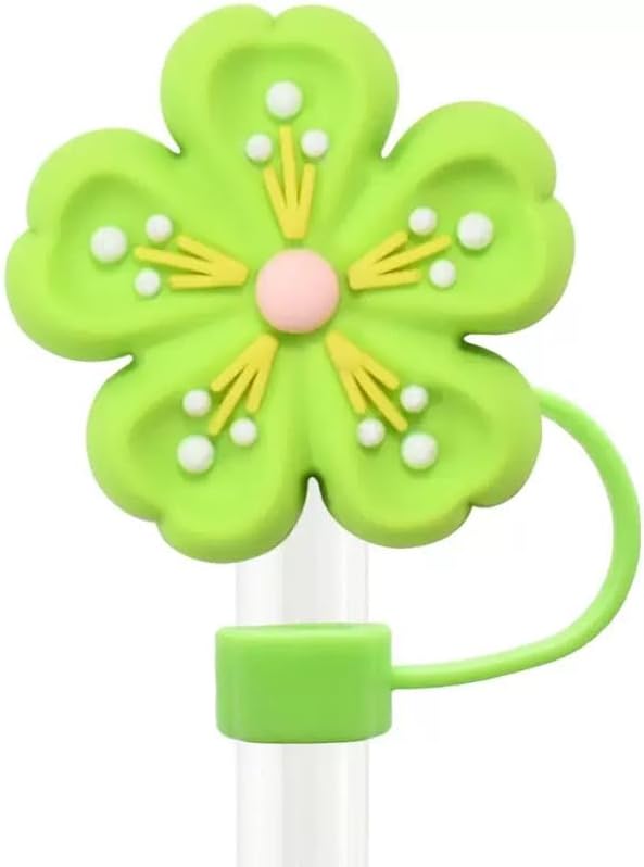 10Pcs Flowers Straw Topper for Stanley Straw Cap Accessories Cute Floral Designs Spring Silicone Straws Tip Covers for Stanley Cups 10mm Dust-Proof Straws Lids Accessories for Women