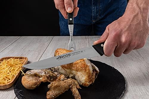 Arcos Carving Knife 7 Inch Nitrum Stainless Steel and 190 mm blade. Butcher Knife For Boning. Ergonomic Polyoxymethylene POM Handle. Series Universal. Color Black