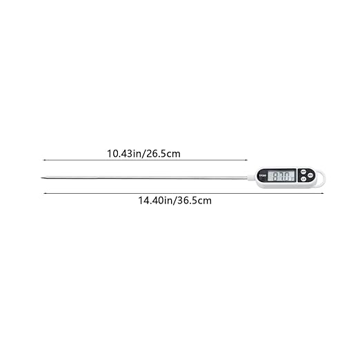 Candy Thermometer with Pot Clip Digital Instant Read for Meat Kitchen Water Cooking Food Oil Deep Fry BBQ Grill Smoker (1, 14.4in-White)