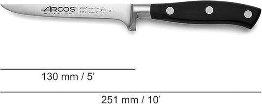 Arcos 3 pieces Nitrum Stainless Steel and mm blade. 753 gr Professional Cooking Knife For Cutting Variety of Foods Ergonomic Polyoxymethylene POM Handle. Series Riviera. Color Black.