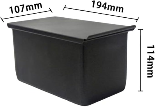 Toefficy Non-Stick Toast Mold with Lid, 2 Pack Black Aluminum Alloy Bakeware, 7.64x4.49x4.21in Bread Loaf Pan, 450g Capacity for Oven Baking
