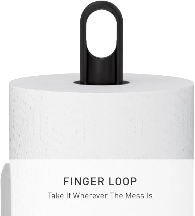 simplehuman Tension Arm Standing Paper Towel Holder, Heavy-Duty, Easy One-Handed Tear, Kitchen Countertop, Black Stainless Steel