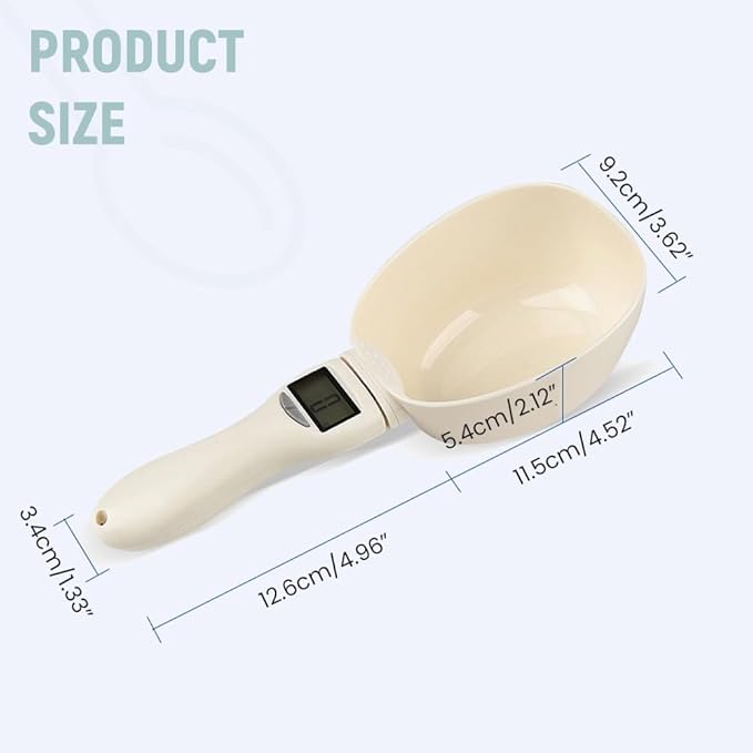 Electronic Measuring Spoon with Conversion,Digital Spoons Scale,Food Measuring Scoop,Multi-functional Spoon with Adjustable Scale 800g/0.1g,Measuring Scoop for Kitchen and Dog Cat Food (Spoon/2pcs)