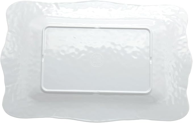 Gourmet Art Crackle Set of 2 Melamine Rectangular Serving Trays/Platters Aquamarine blue 17"