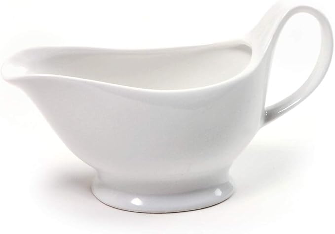 Norpro Porcelain Gravy Sauce Boat with Stand and Candle