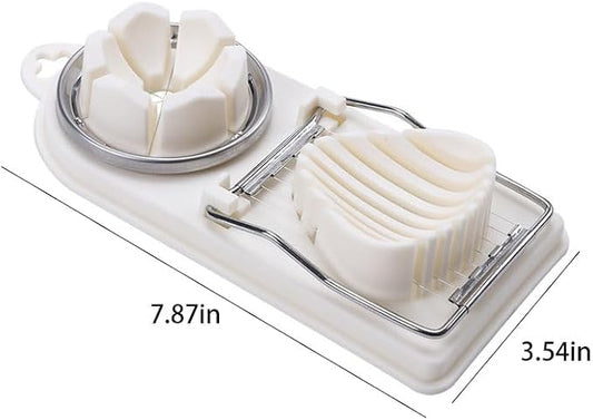 New Egg Slicer for Hard Boiled Eggs, Strawberry Slicer, Quality Stainless Steel Wire Luncheon Meat Slicer and Cheese Slicer, with Two Slicing Methods (White)
