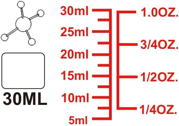 High Borosilicate Glass Measuring Cup-V-Shaped Spout,Glass Measuring Beaker for Kitchen or Restaurant, Easy to Read, 30 ML (1 Oz)-Pack of 2