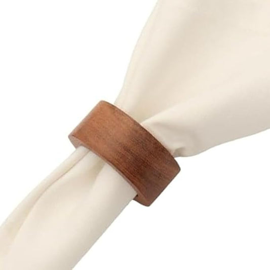 Wooden Napkin Ring for Weddings Dinner Parties or Every Day Use (Set of 12, Plane)