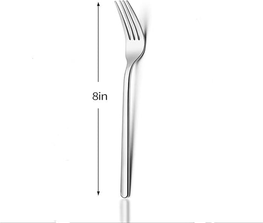 KINGSTONE Dinner Forks Set of 16, 8-Inch 18/10 Stainless Steel Forks Cutlery Silverware Forks for Home, Kitchen & Restaurant, Dishwasher Safe (Dinner Forks Set, 16-Piece)