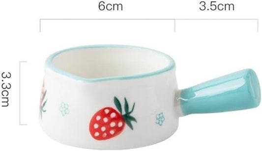 gravy boat set Mini Milk Pitcher With Handle Household Ceramic Pointed Mouth Sauce Pot Coffee Creamer Container gravy boat with lid(Green)