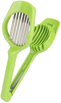 Multi-Purpose Kitchen Slicer for Eggs, Kiwi, Banana, Strawberry, Green Plastic Fruit Cutter Tool