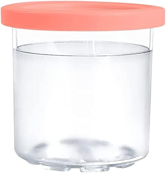 4 Pack Replacement Ice Cream Pint with Lid,Compatible with Ninja Creami Ice Cream Maker: NC301, NC300, NC299AMZ Series (Pink/Yellow/Blue/Green)