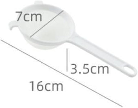 2Pcs Plastic Nylon Mesh Strainer Colander with Handle, Double Ear Fine Food Mesh Strainer Flour Sifter for Tea Juice Coffee Soy Milk Kitchen Tool