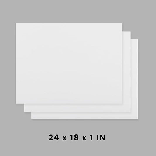 EASYROSE White Plastic Cutting Board Set of 3, 24 x 18 x 1 Inch Commercial Grade Chopping Board Large Cutting Boards for Kitchen - Dishwasher Safe, NSF Certified