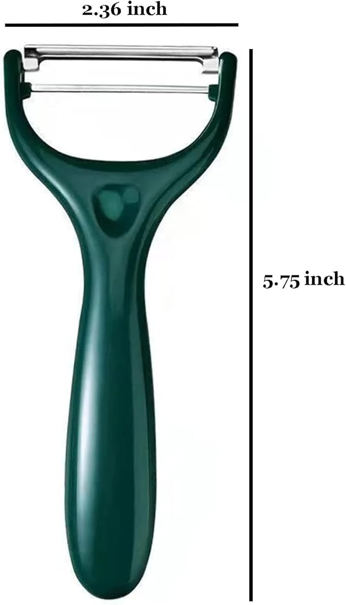 2 Pack Durable Non-Slip Handle & Stainless Steel Sharp Blade Y-Shaped Peelers - Potato, Cabbage, Carrot, Apple, Lemon Peelers (2 Pcs Dark Green)