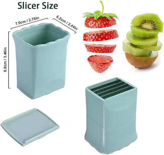 Stainless Steel Strawberry Slicer - Mini Fruit & Egg Slicer Cup - Portable Kitchen Tool