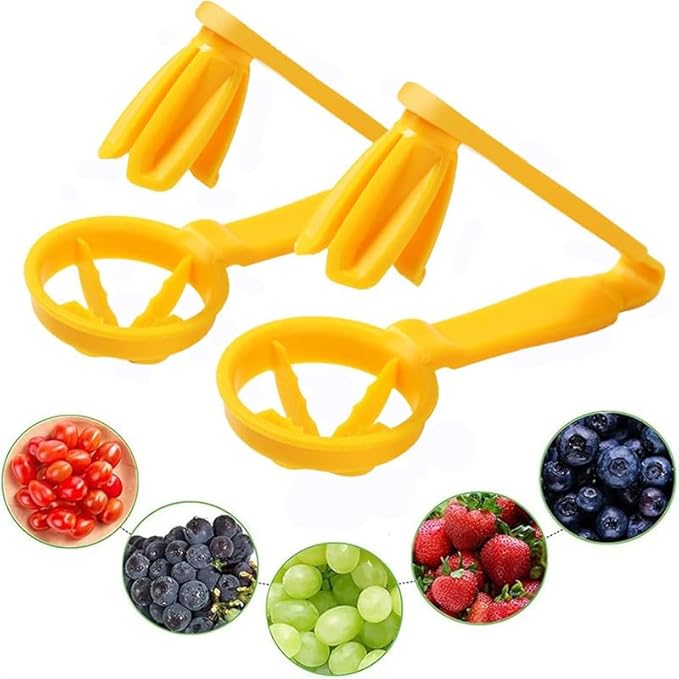 WOIWO Little Tomato Slicer - Cherry & Strawberry Slicer, Kitchen Gadget (Yellow)