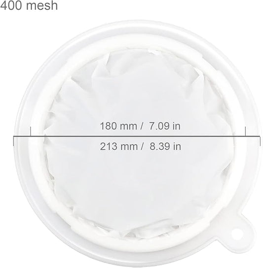 8.4in 400 Mesh Big Nylon Filtering Strainer Mesh Ultra-Fine Sediments Sieve Sifter Filter for Straining Wine,Ferment