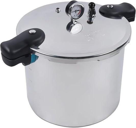 22L/23Qt Aluminium Alloy Pressure Pot, Thickened Pressure Cooker Family Pressure Cookers Super Safety Lock Devices for Everyday1-30 People Use