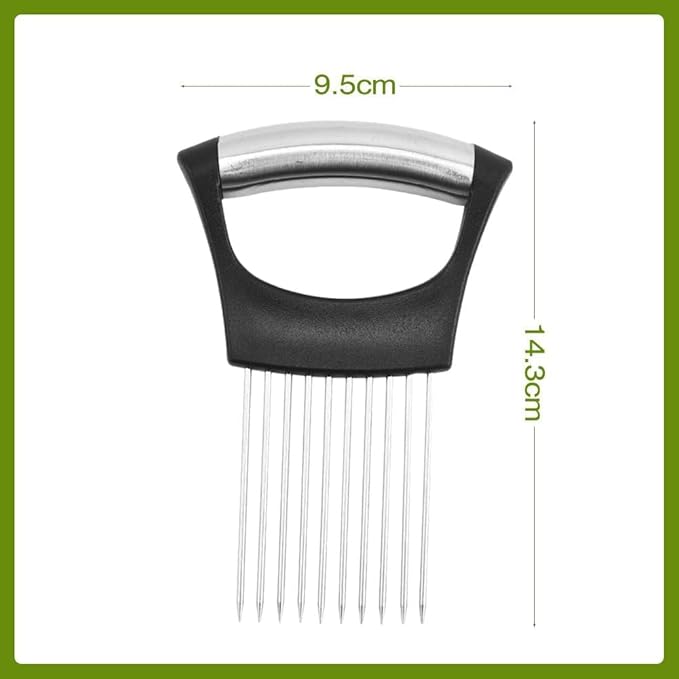 Onion Holder for Slicing, Onion Cutter Vegetable Chopper, Stainless Steel Slicer for Potato, Avocados, Eggs, Food Slicer Assistant Tool for Fruit Lemon and Meat (3)
