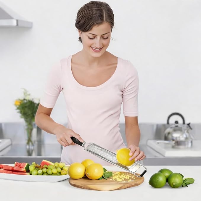 N.ORANIE Premium Lemon Zester Grater,Kitchen Tool for Parmesan Cheese, Lemon