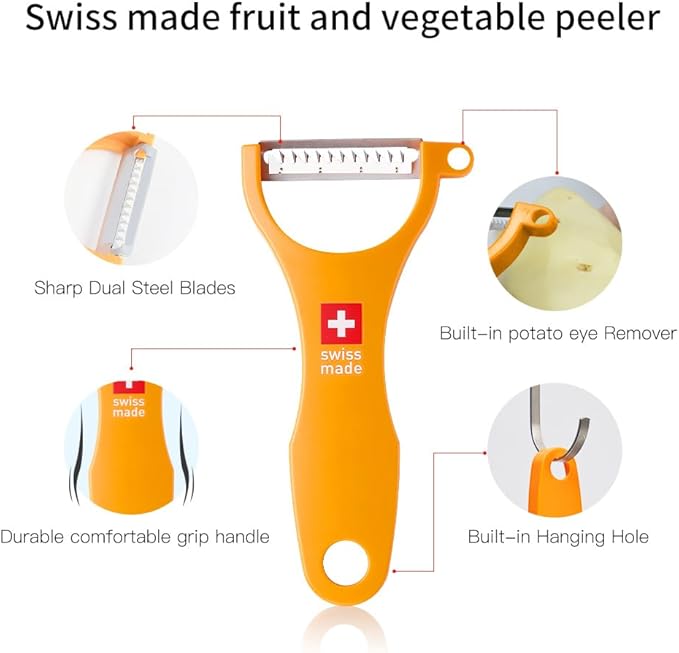 Original Swiss Made Peeler Vegetable&Fruits stainless steel blade Peeler for kitchen (ORANGE-vegetable grater)