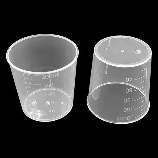 20 Pack 200ml/6.8oz Plastic Liquid Measuring Cups Transparent Mixing Cups Medicine Cups Lab Graduated Beakers Clear Measuring Jugs Set Medium Kitchen Baking Cooking Measure Tool Home