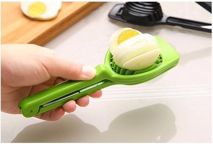 Hands Free Egg Slicer, 1PC Plastic Multifunction Eggs Slicer Mushroom Fruit Strawberry Kitchen Accessories Tool Cutter, Small Kiwi Fruit Banana Slicer Strawberry Egg Cutter Home Kitchen Bar Tool