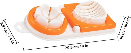 Zerodeko Multifunctional Egg Slicer Boiled Egg Cutter Dual-head Design Orange Plastic Kitchen Gadget Home Use Fruit Slicing Tool