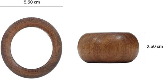 Handmade Wooden Napkin Ring Made by Artisan Beautifully Crafted and Designed in India Set of 12
