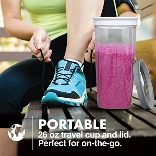 Bionic Blade Personal Blender - 26.5 Oz, Cordless, Rechargeable 18,000 RPM Portable Blender for Shakes and Smoothies - 8.6" Tall, Gunmetal