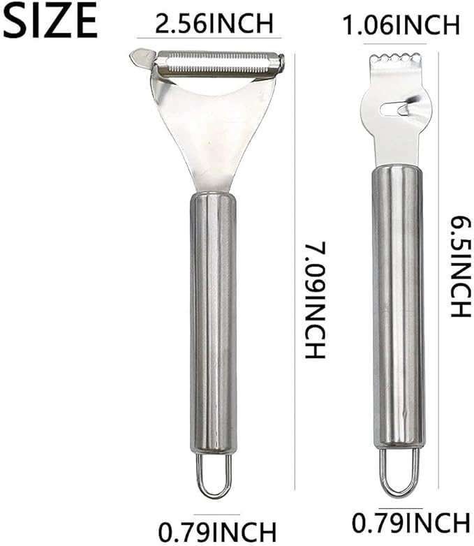 2 Pieces Stainless Steel Lemon Zester Orange Peeler Long Handle Orange Citrus Peeler Tool for Cocktails Fruit Grater, Zester Tools for Kitchen Bar Restaurant