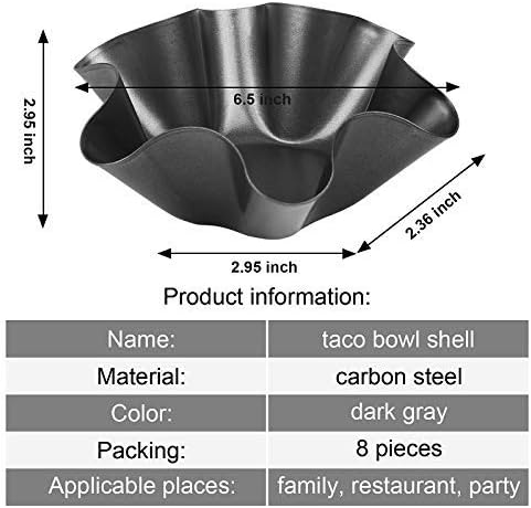 RUVINCE Tortilla Bowl Maker Nonstick Taco Shell Maker Salad Bowl Set of 8 Pack Perfect Tortilla Pan
