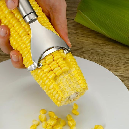 Stainless Steel Corn Peeler and Thresher Tool – Quickly Strip Corn Kernels from Cobs, Essential Kitchen Gadget for Effortless Corn Preparation
