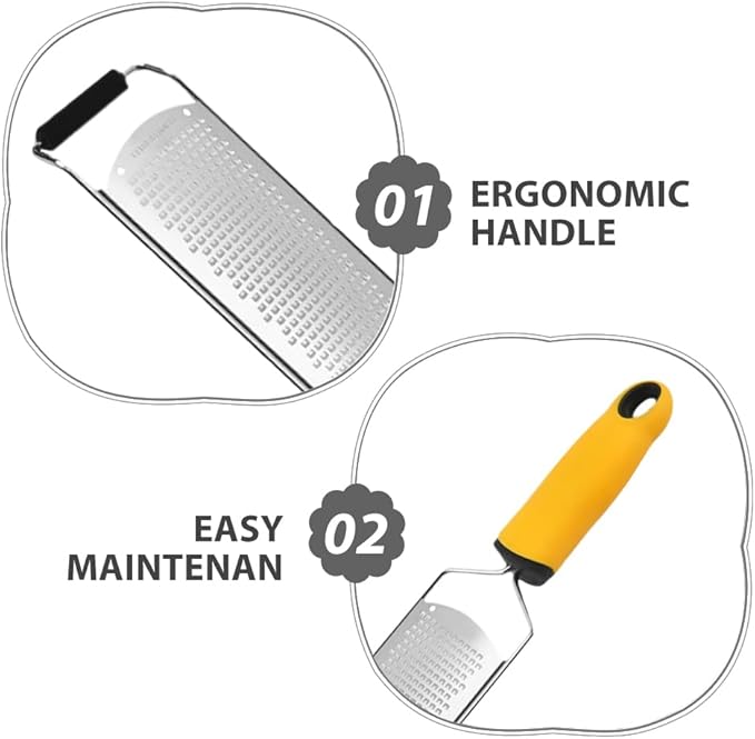 4pcs Lemon Zester Stainless Steel Lemon Grater with Handle Cheese Vegetable Shredder Kitchen Tool for Cheese Chocolate Citrus Ginger Garlic