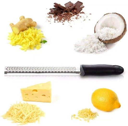 Stainless Steel Cheese Grater Zester Ginger Lemon Shredder Hand Held Flat Tool