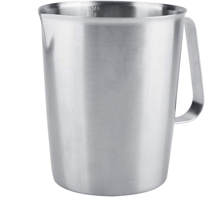 Milk Frothing Pitcher, 2000ml/64oz 8 Cup Milk Frothing Pitcher Latte Cup Large Stainless Steel Measuring Cup Mug Jug for Latte Coffee Art